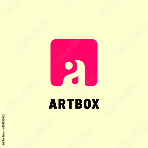 Fototapeta initial modern pink monogram letter a simple logo concept 