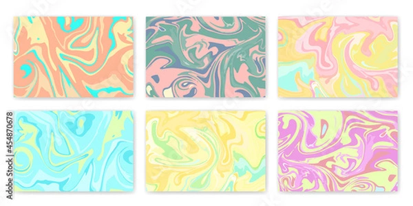 Fototapeta マーブル模様　背景素材　ベクターイラストセット