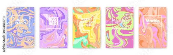 Obraz カラフルなマーブル模様　シームレスパターン　　デザインテンプレート　ベクターイラストセット