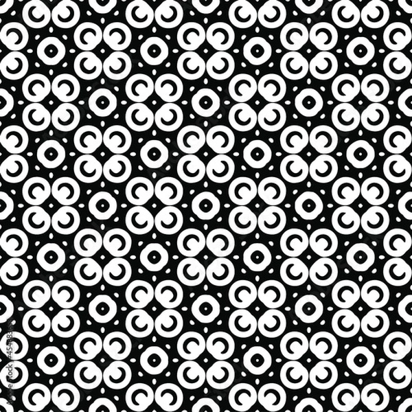 Fototapeta floral seamless pattern background.Geometric ornament for wallpapers and backgrounds. Black and white pattern.