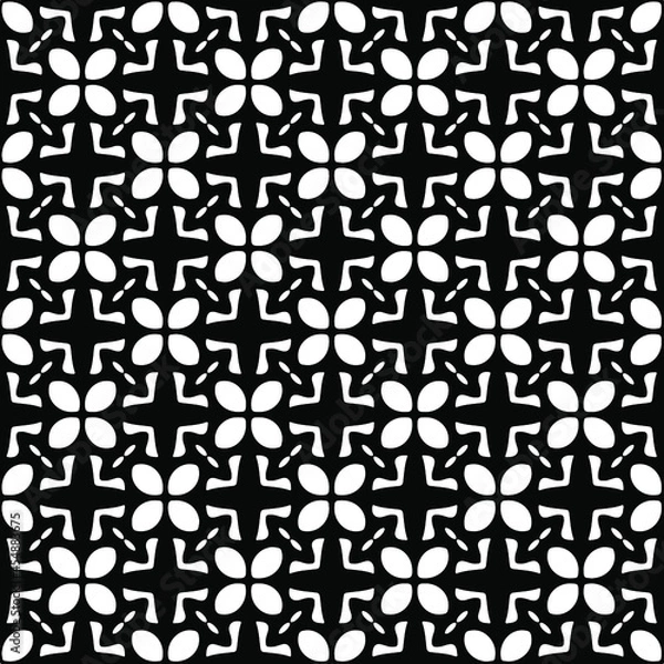 Fototapeta floral seamless pattern background.Geometric ornament for wallpapers and backgrounds. Black and white pattern.