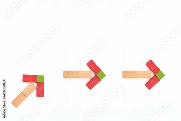 Obraz 積み木でできた矢印