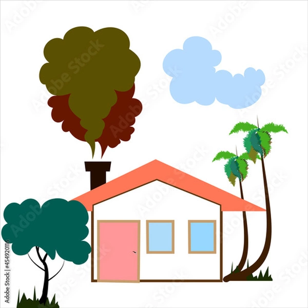 Fototapeta house with tree