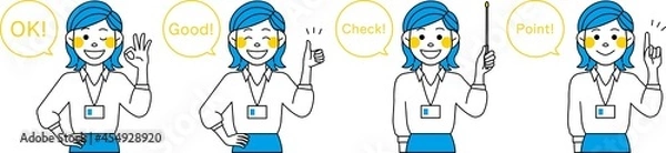 Fototapeta ポジティブな女性と吹き出し