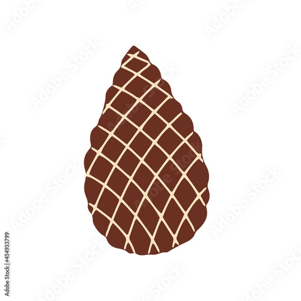 Obraz Fir cone. Isolated vector illustration on a white.