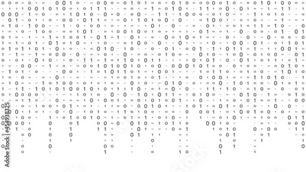 Fototapeta Vector streaming binary code background. Matrix background with numbers 1.0. Coding or hacking concept. Vector illustration.