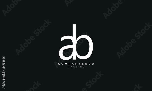 Fototapeta AB, BA, Abstract initial monogram letter alphabet logo design