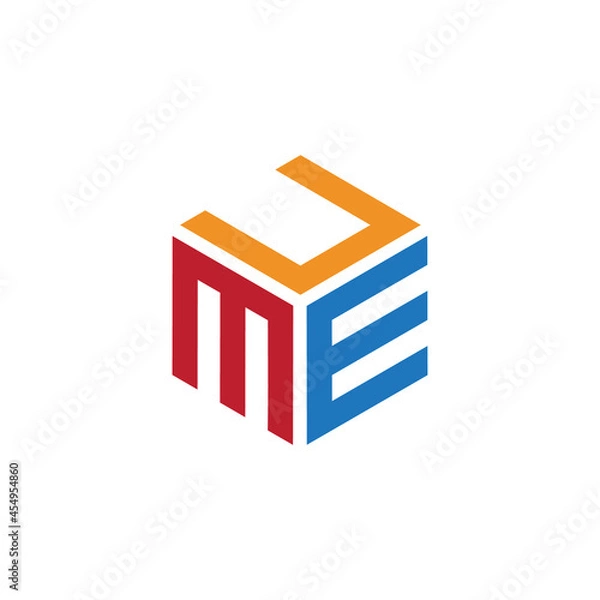 Fototapeta Hexagon logo with the letters UME design
