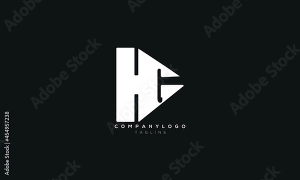 Obraz HG, GH, Abstract initial monogram letter alphabet logo design
