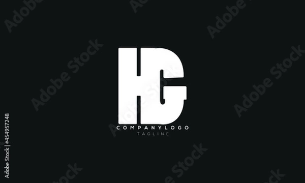 Obraz HG, GH, Abstract initial monogram letter alphabet logo design