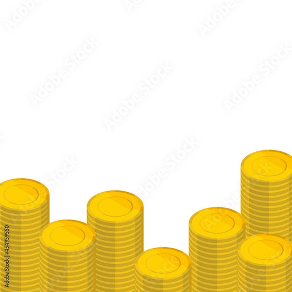 Fototapeta コインのイラスト白背景