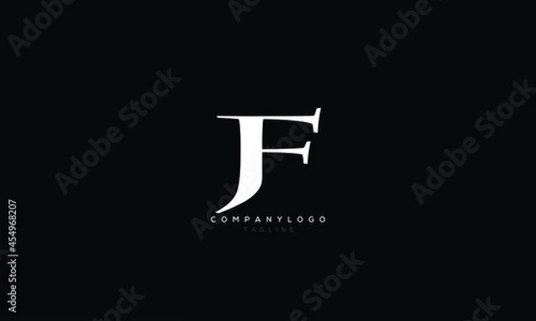 Obraz JF, FJ, Abstract initial monogram letter alphabet logo design