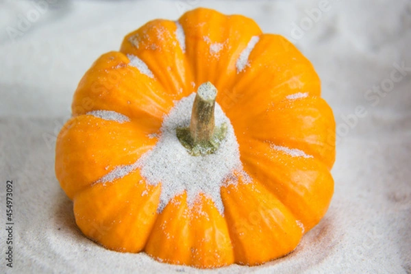 Obraz Orange pumpkin on white sand