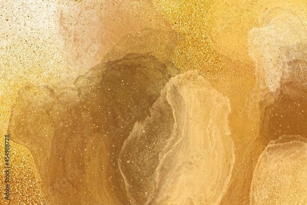 Obraz abstract gold paint textured background with glitter
