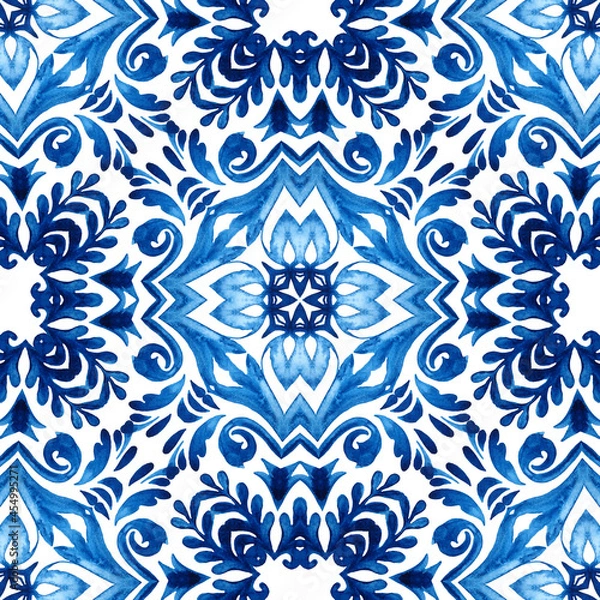 Obraz mediterranean tile background seamless pattern. Decoartive mosaic ceramic design