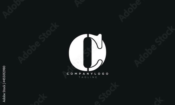 Fototapeta CA, AC, Abstract initial monogram letter alphabet logo design