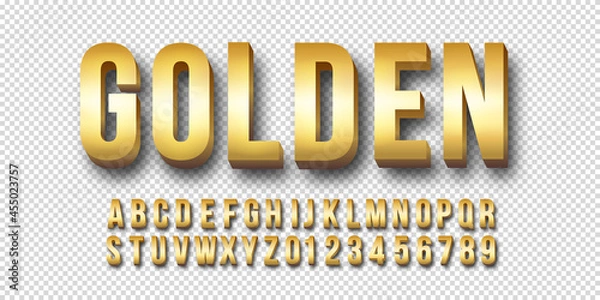 Obraz Gold 3d font vector