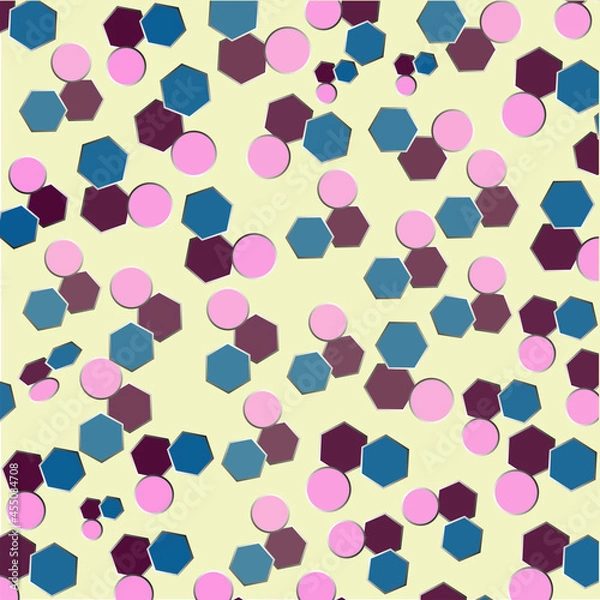 Fototapeta Seamless pattern with different geometric figures. Vector