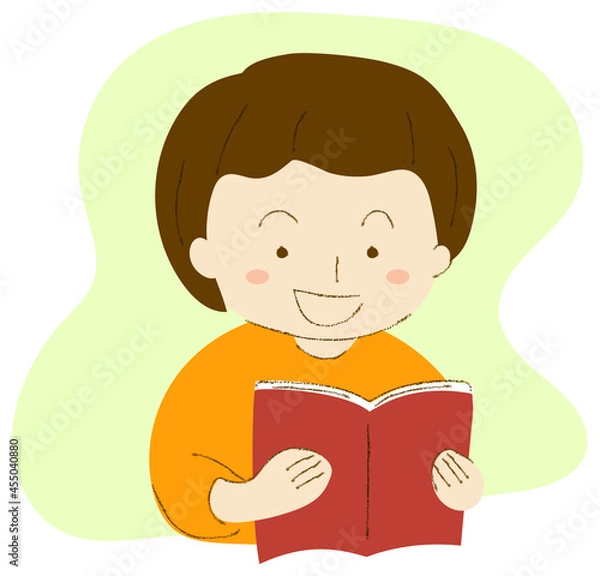 Fototapeta 本を読む子供のベクターイラスト