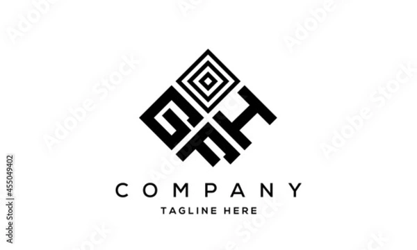 Fototapeta GHF square three latter logo vector