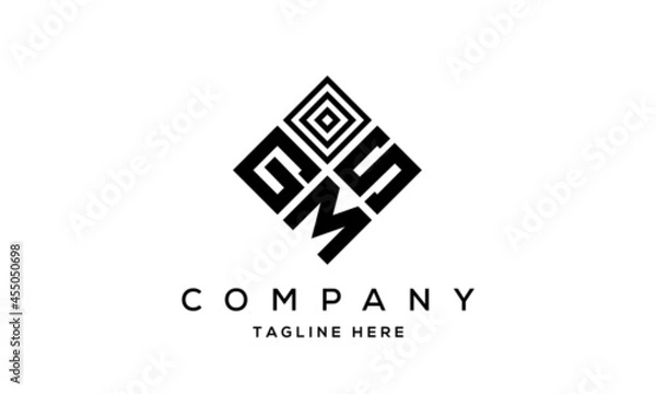 Fototapeta GSM square three latter logo vector