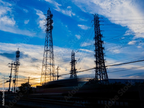 Obraz 【電線・鉄塔】未来に残したいクリーンエネルギー