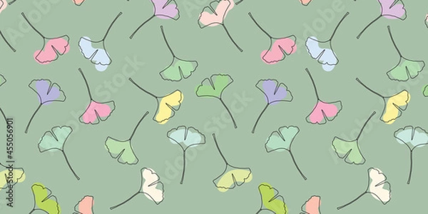 Obraz Colorful ginkgo biloba leaf autumn vector seamless pattern background. Trendy for fabric, textile print, wallpaper, invitation or packaging.


