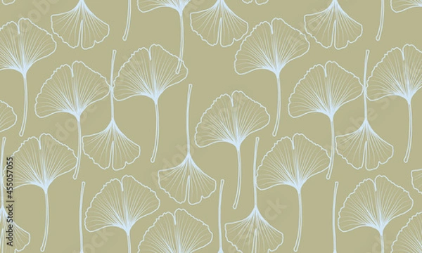 Obraz Ginkgo biloba leaf autumn vector seamless pattern background. Trendy for fabric, textile print, wallpaper, invitation or packaging.


