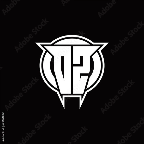 Fototapeta DZ Logo monogram with circle rounded shape design template