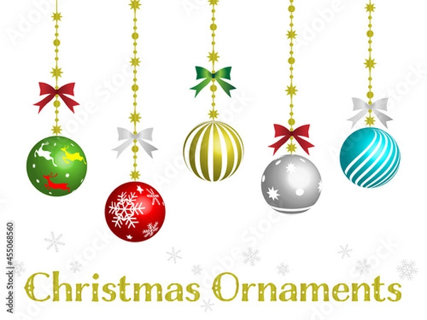 Fototapeta 色とりどりキラキラのクリスマスオーナメント