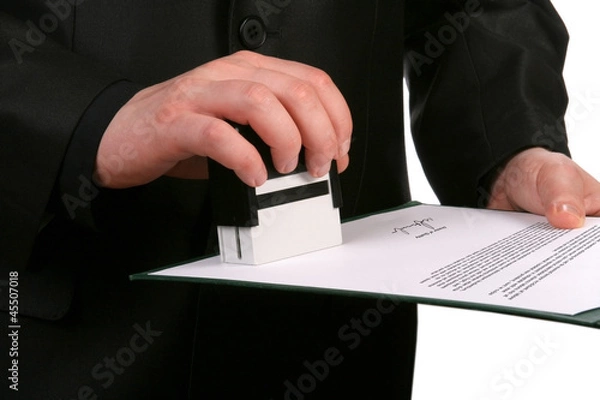 Fototapeta Umieść pieczątkę na formularzu