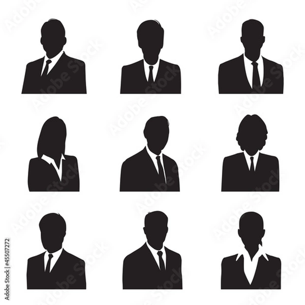 Obraz シルエット ビジネスマン 上半身