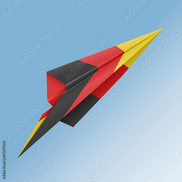 Fototapeta paper airplane with the flag of the country germany