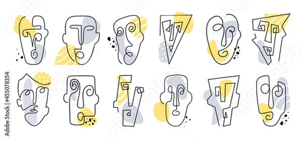 Obraz Set of modern abstract faces and shapes