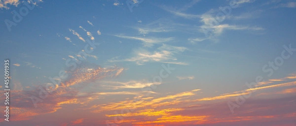 Obraz 夕焼け　空　雲　背景　背景素材