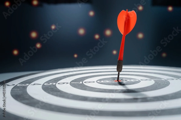 Fototapeta Success goals Targeting the business concept. The concept of starting a new business that goes better, business development to success target concept.