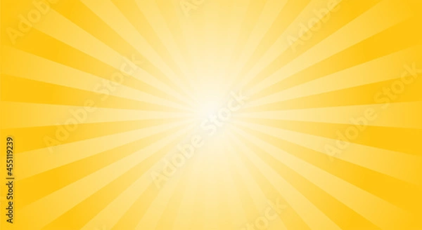 Obraz Sun ray vector  background. Radial beam sunrise or sunset light retro design illustration. Light sunburst glowing background. 