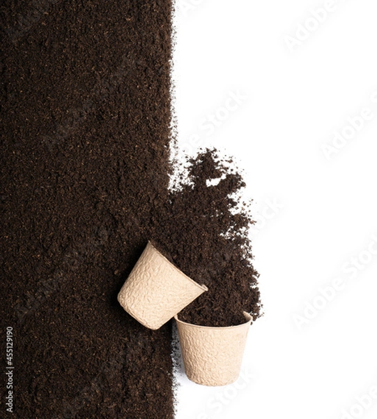 Obraz Peat moss isolaetd on white background
