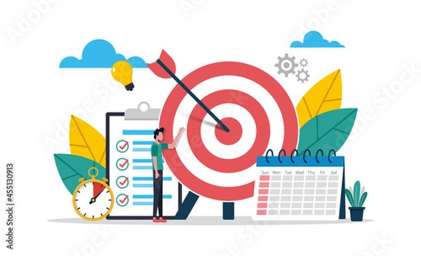 Obraz Setting smart goals concept for success in life and business vector illustration