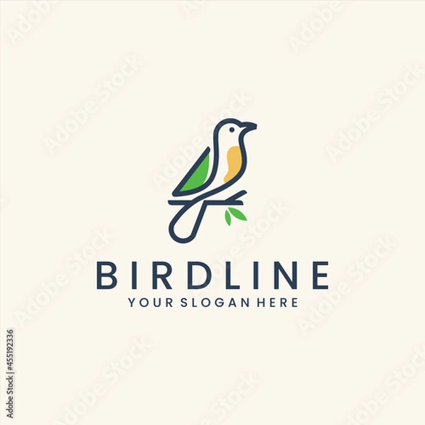 Obraz bird line art logo template