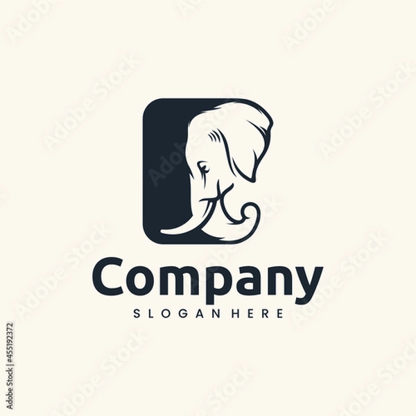 Obraz elephant head logo template