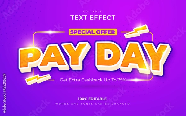 Fototapeta Pay day editable text effects