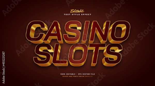 Obraz Luxury Gold Casino Text Style with 3D Effect. Editable Text Style Effect. Editable Text Style Effect