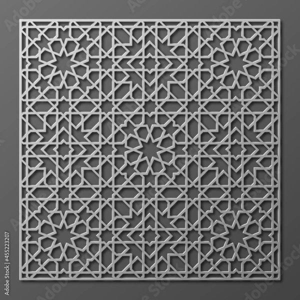 Obraz Laser Cutting Template. Decorative Lattice. Middle Eastern Geometric Pattern.