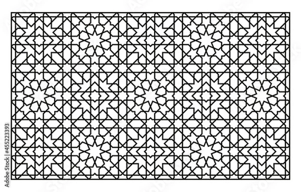 Obraz Laser Cutting Template. Decorative Lattice. Middle Eastern Geometric Pattern.