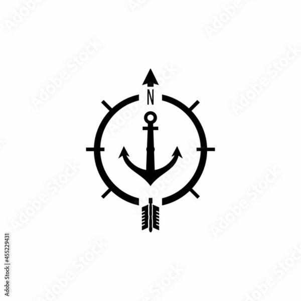 Fototapeta vector illustration of compass icon on white background