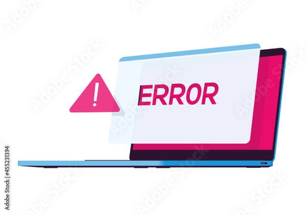 Obraz Laptop with error message isolated