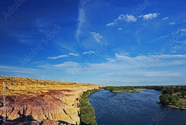 Obraz landscape with river and rock