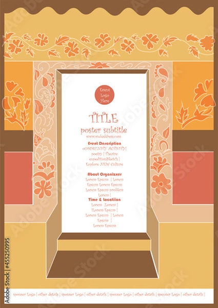Obraz Artistic template for posters, book cover, the magazine for any cultural event or extinction.