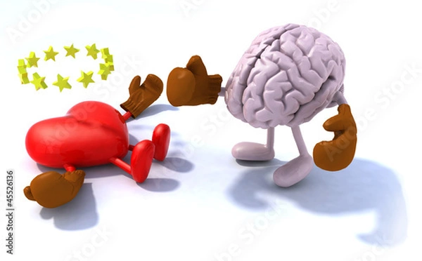 Obraz Brain fighting heart